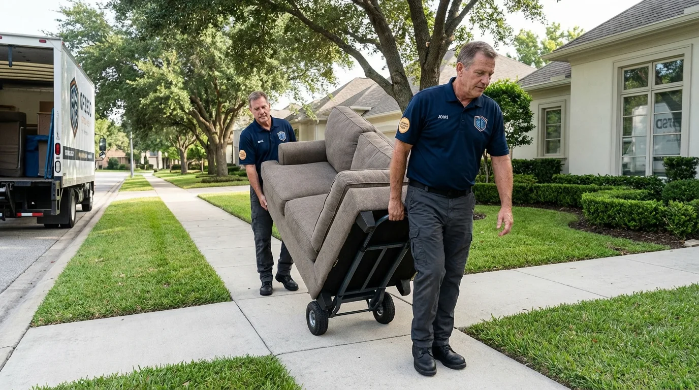 Local residential moving crew loading furniture in Santa Ynez, CA